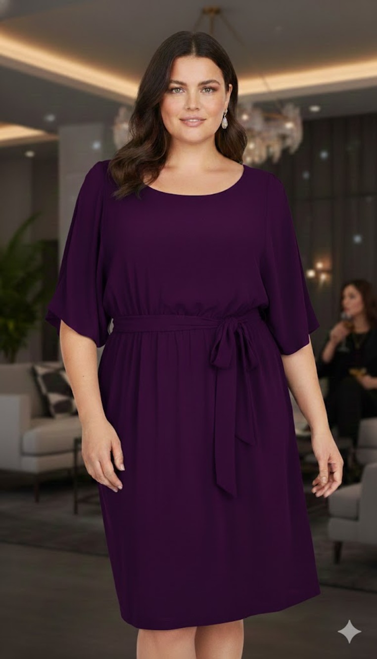 Purple Chico's Blouson Sz3 Dress Len 38"Unstretched Waist36"GUC Pullover